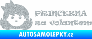 Samolepka Princezna za volantem Ultra Metalic stříbrná metalíza
