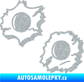 Samolepka Průstřely 001 levá Ultra Metalic stříbrná metalíza