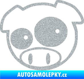 Samolepka Rally pig 001 levá Ultra Metalic stříbrná metalíza