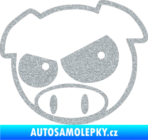 Samolepka Rally pig 002 levá Ultra Metalic stříbrná metalíza