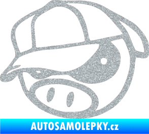 Samolepka Rally pig 003 levá Ultra Metalic stříbrná metalíza