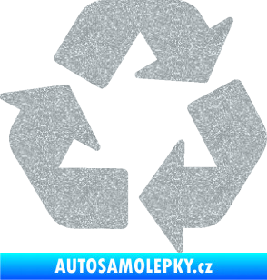 Samolepka Recyklace 001 symbol Ultra Metalic stříbrná metalíza