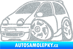 Samolepka Renault Twingo karikatura levá Ultra Metalic stříbrná metalíza