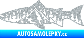 Samolepka Ryba 021 levá noční rybaření Ultra Metalic stříbrná metalíza