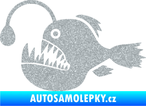 Samolepka Ryba 022 levá mořský ďas s lampičkou Ultra Metalic stříbrná metalíza
