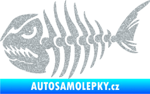 Samolepka Ryba kostra 004 levá Ultra Metalic stříbrná metalíza