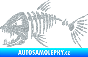 Samolepka Ryba kostra 005 levá Ultra Metalic stříbrná metalíza