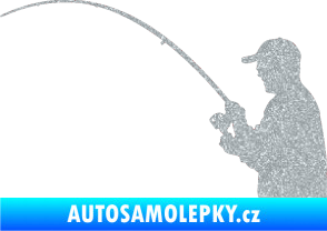 Samolepka Rybář 001 levá Ultra Metalic stříbrná metalíza