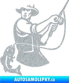 Samolepka Rybář 024 levá úlovek Ultra Metalic stříbrná metalíza