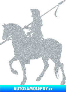 Samolepka Rytíř na koni levá Ultra Metalic stříbrná metalíza