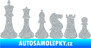 Samolepka Šachy 001 levá Ultra Metalic stříbrná metalíza