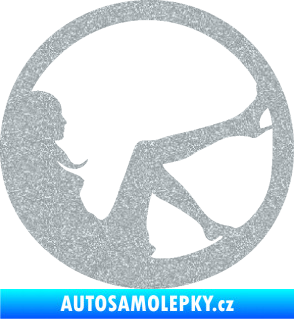 Samolepka Sexy lady 003 pravá v kruhu Ultra Metalic stříbrná metalíza