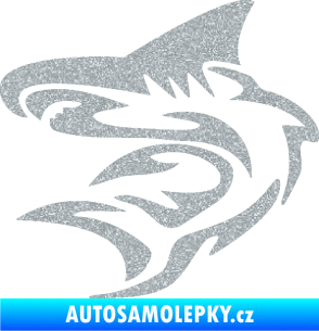 Samolepka Shark 002 levá Ultra Metalic stříbrná metalíza