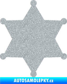 Samolepka Sheriff 002 hvězda Ultra Metalic stříbrná metalíza