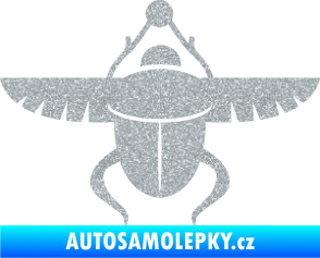 Samolepka Skarab - brouk vruboun 001 egyptský symbol Ultra Metalic stříbrná metalíza