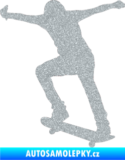Samolepka Skateboard 006 levá Ultra Metalic stříbrná metalíza