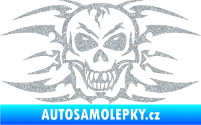 Samolepka Skeleton - lebka Ultra Metalic stříbrná metalíza