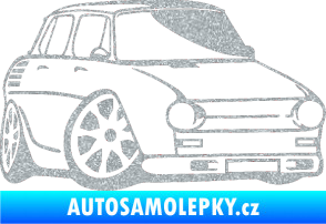 Samolepka Škoda 100 karikatura pravá Ultra Metalic stříbrná metalíza