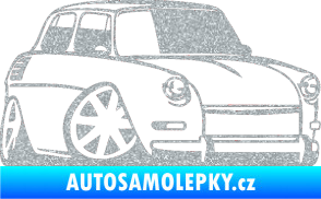 Samolepka Škoda 1000 karikatura pravá Ultra Metalic stříbrná metalíza