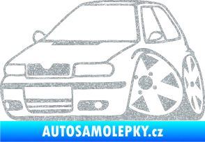 Samolepka Škoda Felicia karikatura levá Ultra Metalic stříbrná metalíza
