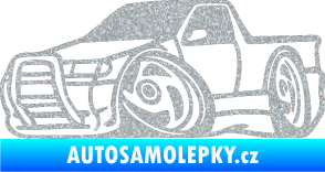 Samolepka Škoda Felicia korba karikatura levá Ultra Metalic stříbrná metalíza
