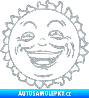 Samolepka Slunce usměvavá tvář Ultra Metalic stříbrná metalíza