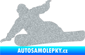 Samolepka Snowboard 001 levá Ultra Metalic stříbrná metalíza