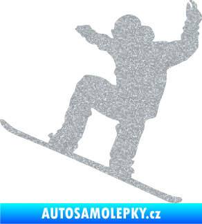 Samolepka Snowboard 003 levá Ultra Metalic stříbrná metalíza