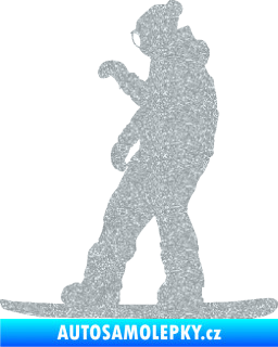 Samolepka Snowboard 028 levá Ultra Metalic stříbrná metalíza