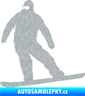 Samolepka Snowboard 034 levá Ultra Metalic stříbrná metalíza