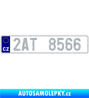Samolepka SPZ s EU neodrazkový podklad Ultra Metalic stříbrná metalíza