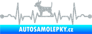 Samolepka Srdeční tep 006 levá čivava Ultra Metalic stříbrná metalíza