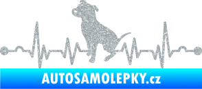 Samolepka Srdeční tep 007 levá pitbull Ultra Metalic stříbrná metalíza