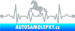 Samolepka Srdeční tep 010 levá  koník Ultra Metalic stříbrná metalíza