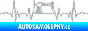 Samolepka Srdeční tep 015 pravá šicí stroj Ultra Metalic stříbrná metalíza