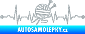 Samolepka Srdeční tep 016 levá pletení Ultra Metalic stříbrná metalíza