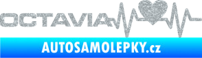 Samolepka Srdeční tep 019 levá octavia Ultra Metalic stříbrná metalíza