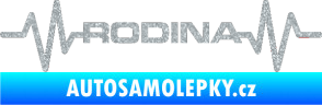 Samolepka Srdeční tep 032 rodina Ultra Metalic stříbrná metalíza