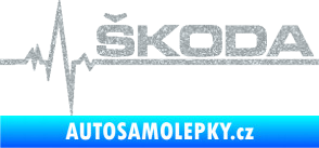 Samolepka Srdeční tep 034 pravá Škoda Ultra Metalic stříbrná metalíza