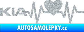 Samolepka Srdeční tep 048 levá Kia Ultra Metalic stříbrná metalíza