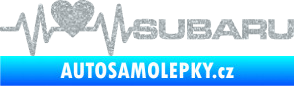 Samolepka Srdeční tep 086 pravá Subaru Ultra Metalic stříbrná metalíza