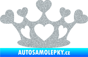 Samolepka Srdíčka korunka Ultra Metalic stříbrná metalíza
