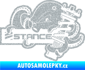 Samolepka Stance nápis s chobotnicí Ultra Metalic stříbrná metalíza