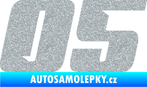 Samolepka Startovní číslo 05 typ 6 Ultra Metalic stříbrná metalíza