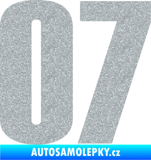Samolepka Startovní číslo 07 typ 2   Ultra Metalic stříbrná metalíza
