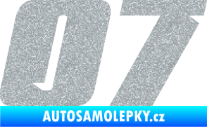 Samolepka Startovní číslo 07 typ 6 Ultra Metalic stříbrná metalíza