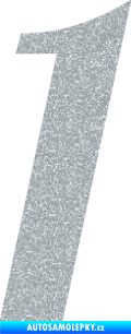 Samolepka Startovní číslo 1 typ 3 Ultra Metalic stříbrná metalíza