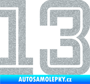 Samolepka Startovní číslo 13 typ 7 Ultra Metalic stříbrná metalíza
