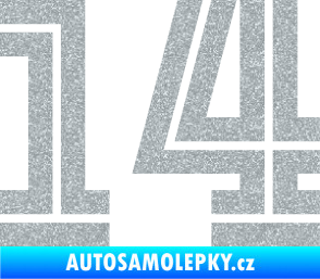 Samolepka Startovní číslo 14 typ 7 Ultra Metalic stříbrná metalíza