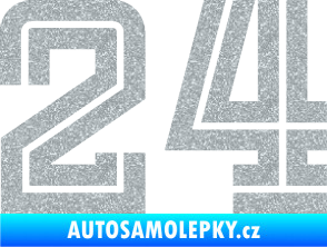 Samolepka Startovní číslo 24 typ 7 Ultra Metalic stříbrná metalíza